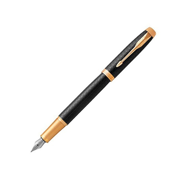 Перьевая ручка Parker IM Premium Black GT, перо: F, цвет чернил: blue, в подарочной упаковке.