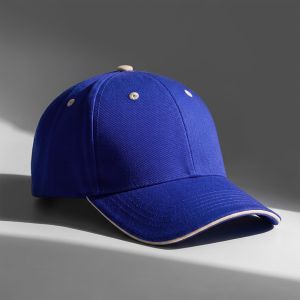 Бейсболка "New Castle" 6-ти панельная, кл синий/натуральный