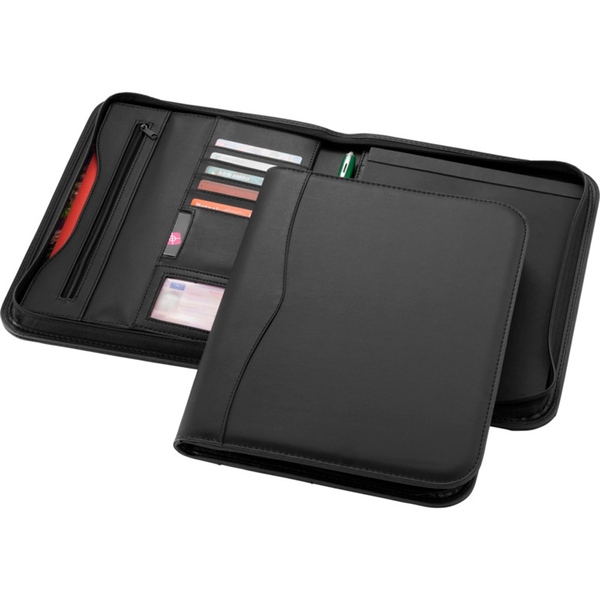 Папка A4 "Ebony" на молнии, черный