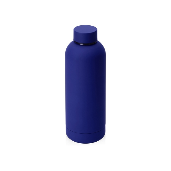 Вакуумная термобутылка "Cask" Waterline, soft touch, 500 мл, синий