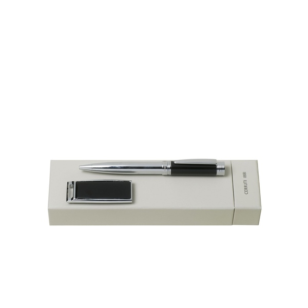 Подарочный набор: USB-флешка на 16 Гб, ручка шариковая. Cerruti 1881